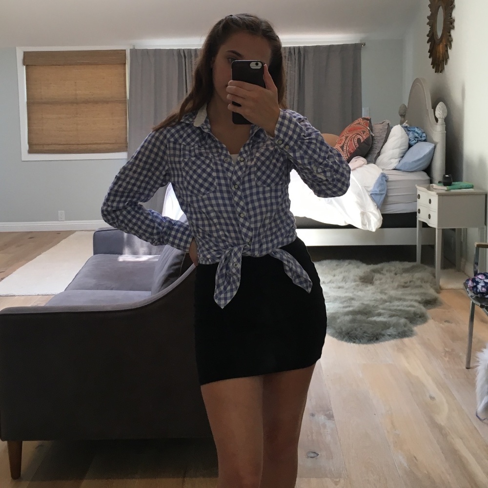 checkered button up